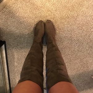 Suede over the knee boots